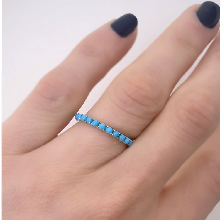 2mm Turquoise Eternity Ring